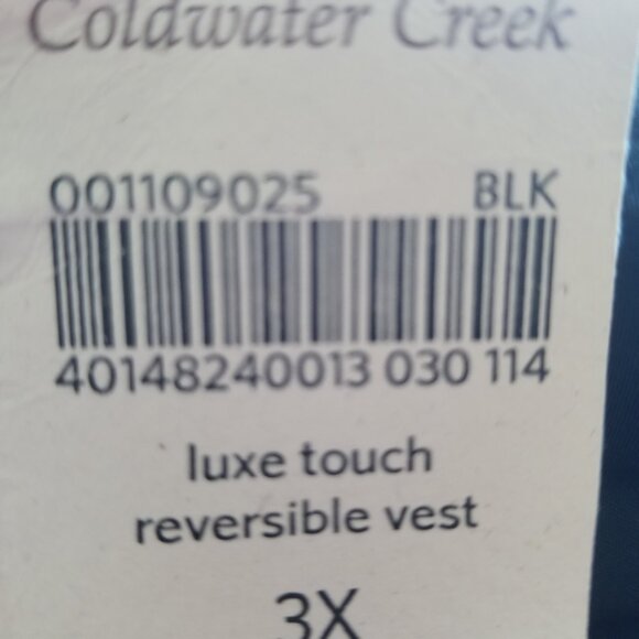 Coldwater Creek Black reversible fur lined vest - Picture 6 of 6